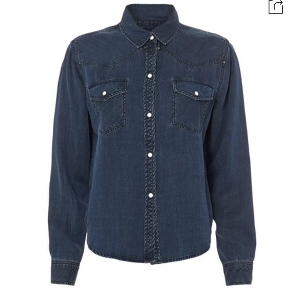 Never worn! Rails Remi Western Inspired Denim Shirt Size S - Picture 2 of 6